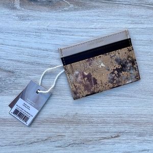 NWT - Card Holder - Pixie Mood - Black Metallic Cork